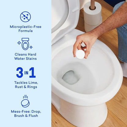 BLUELAND 100% Plastic Free Toilet Bowl Cleaner Tablets Set, Wild Lavender