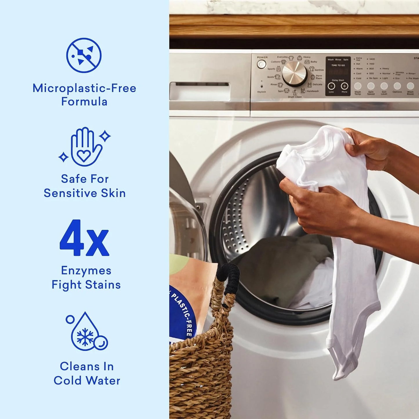 BLUELAND 100% Plastic-Free Laundry Detergent Tablets, 36ct, Spring Bloom