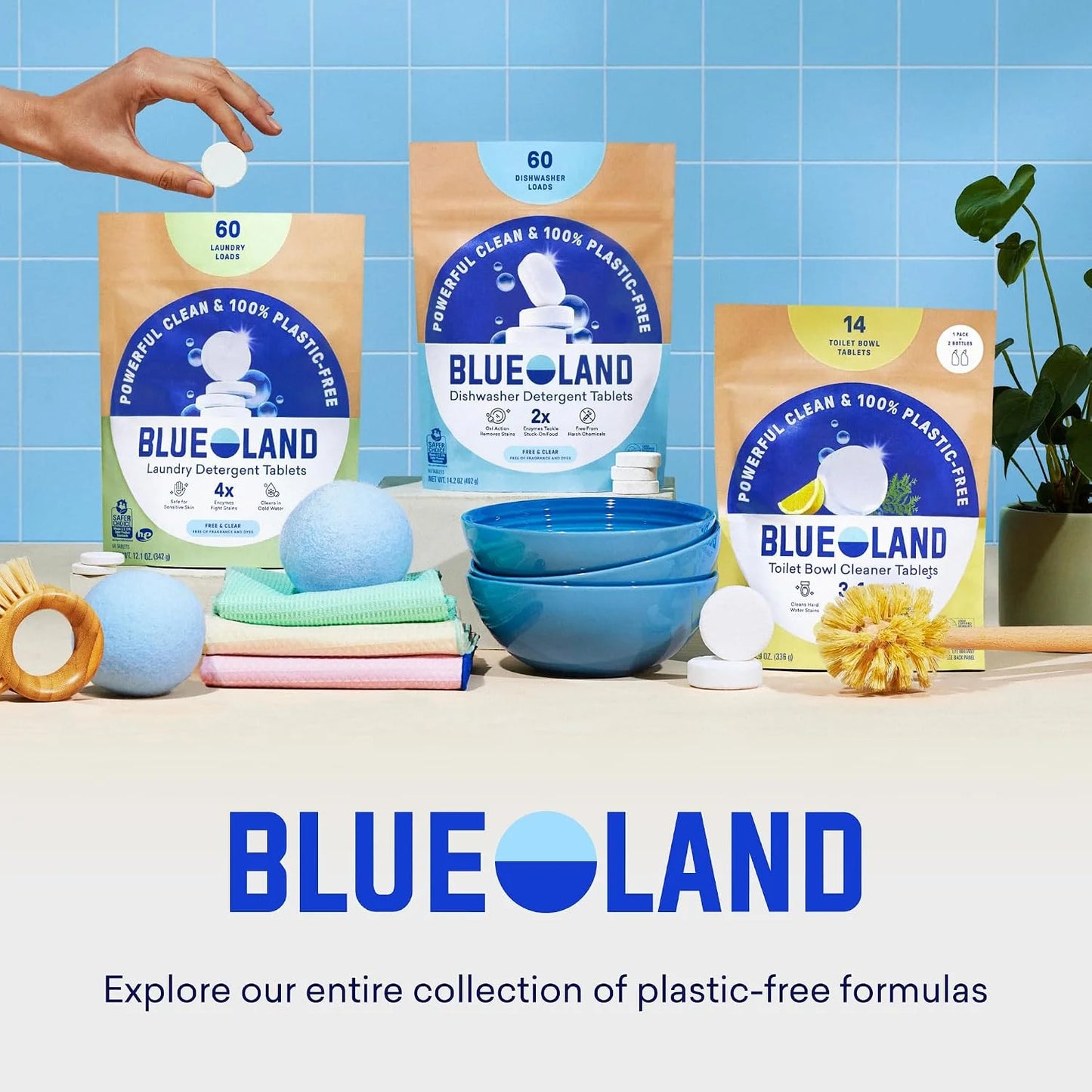 BLUELAND Cloud Cloth, 3-Pack, Reusable Paper Towel, Swedish Dishcloth
