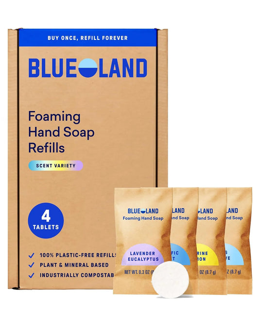 BLUELAND Foaming Hand Soap Refill Tablets, 4-Pack, Variety Scents