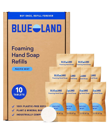 BLUELAND Foaming Hand Soap Refill Tablets, 10-Pack, Pacific Mist Scent