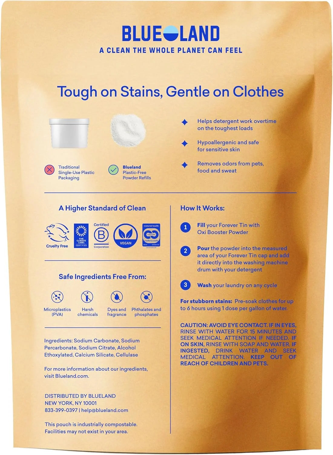 BLUELAND Oxi Laundry Booster Powder Refill 2-Pack, Clear Skies, 35.2 oz