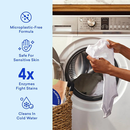 BLUELAND 100% Plastic-Free Laundry Detergent Tablets, 60ct, Fresh Dew