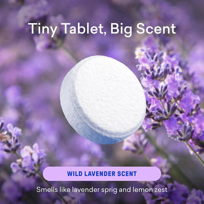 BLUELAND 100% Plastic Free Toilet Bowl Cleaner Tablets Set, Wild Lavender