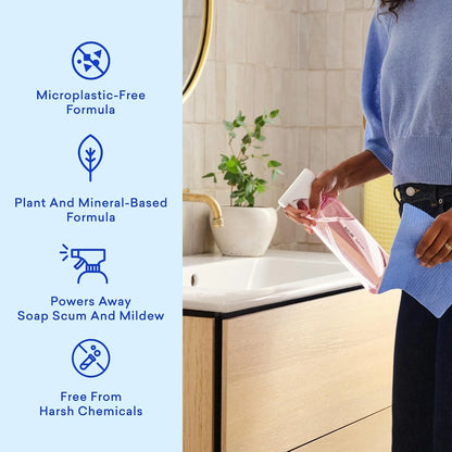 BLUELAND Bathroom Spray Cleaner, 10-Pack Refill, Eucalyptus Mint