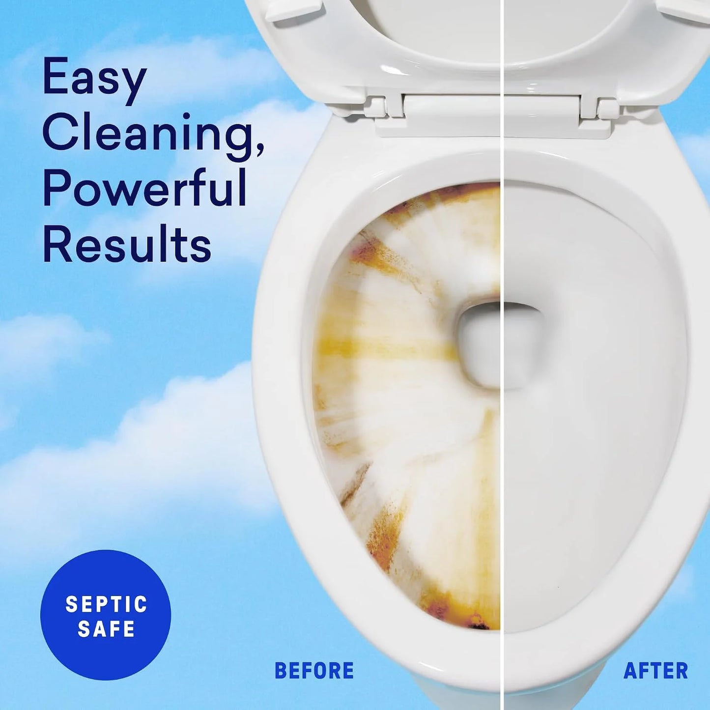 BLUELAND 100% Plastic Free Toilet Bowl Cleaner Tablets Set, Lemon Cedar
