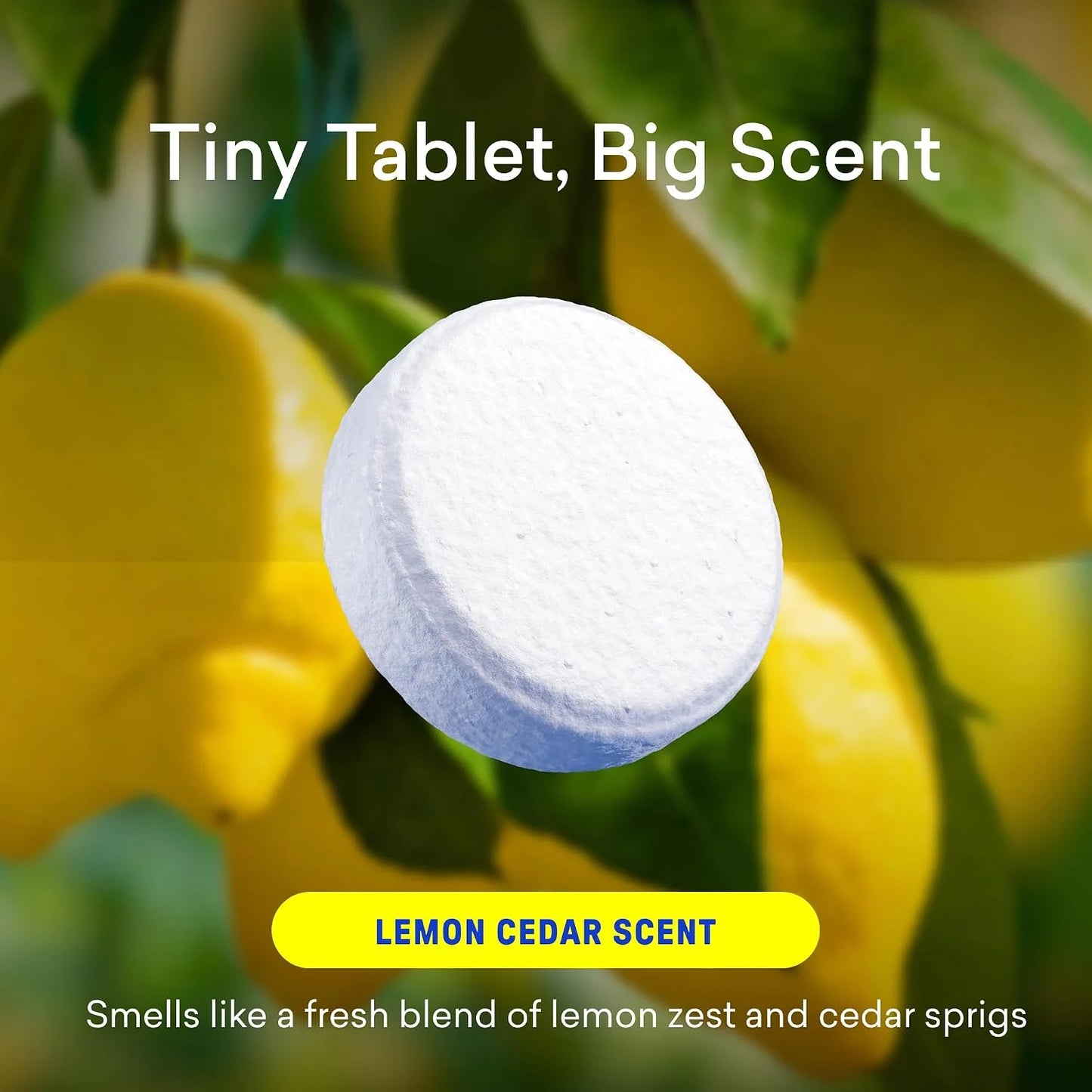 BLUELAND 100% Plastic Free Toilet Bowl Cleaner Tablets Set, Lemon Cedar