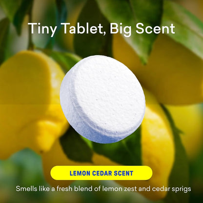 BLUELAND 100% Plastic Free Toilet Bowl Cleaner Tablets Set, Lemon Cedar