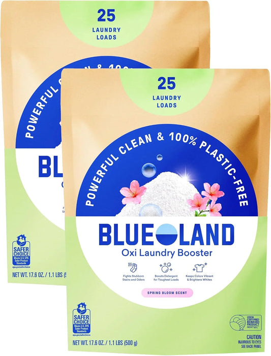 BLUELAND Oxi Laundry Booster Powder Refill 2-Pack, Spring Bloom, 35.2 oz
