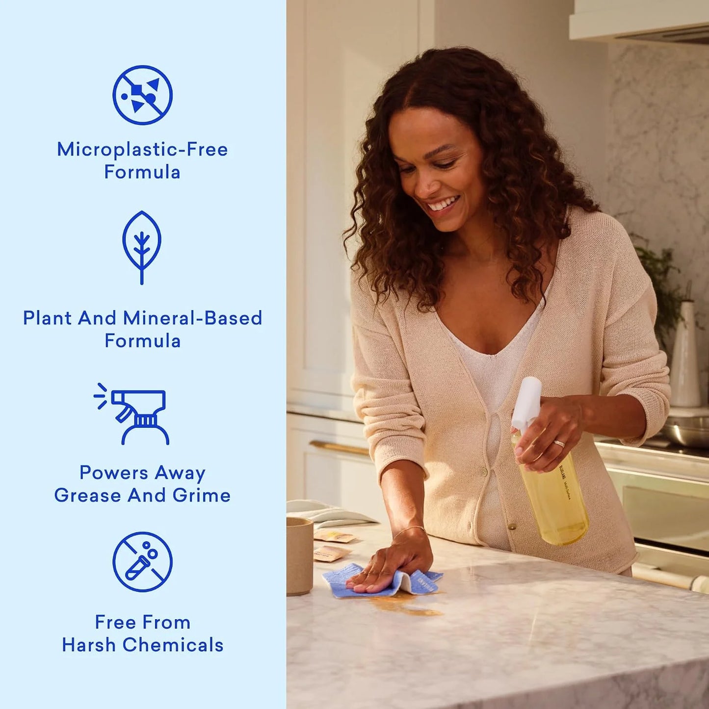 BLUELAND Multi-surface Spray Cleaner, 4-Pack Refill, Fresh Lemon