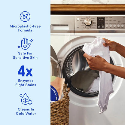 BLUELAND 100% Plastic-Free Laundry Detergent Tablets Set, Free & Clear