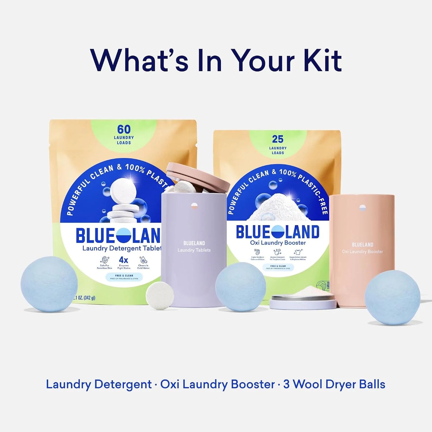 BLUELAND Laundry Essentials Kit, Free & Clear