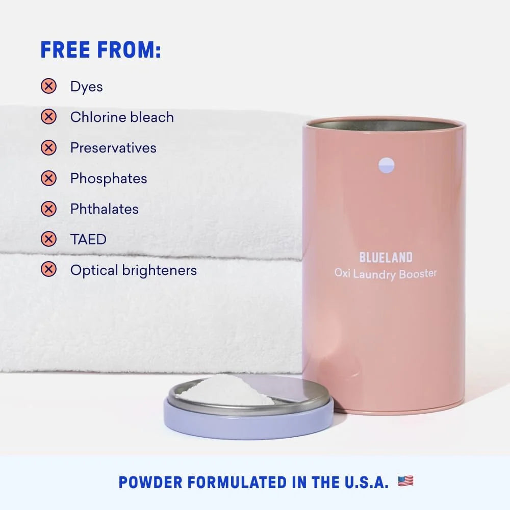 BLUELAND Oxi Laundry Booster Powder, Fragrance Free & Clear, 17.6 oz