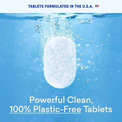 BLUELAND 100% Plastic-Free Dishwasher Detergent Tablets Set, Free & Clear